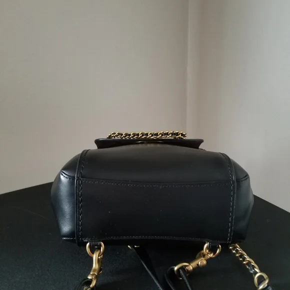 Coach Black Backpack with Gold Chain - Picture 6 of 9
